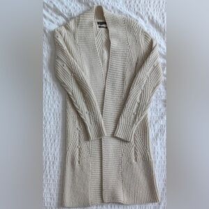 Massimo Dutti Cream Textured Cardigan